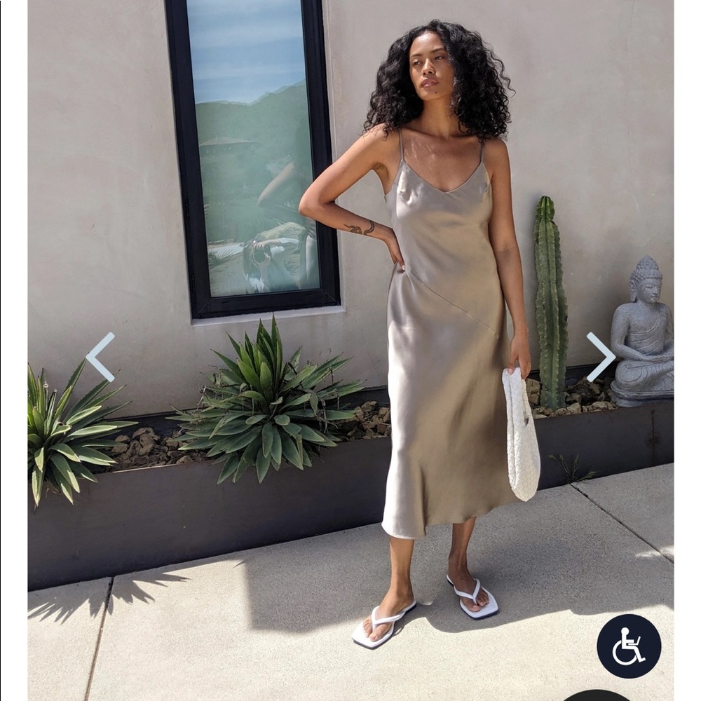 Sage silk dress